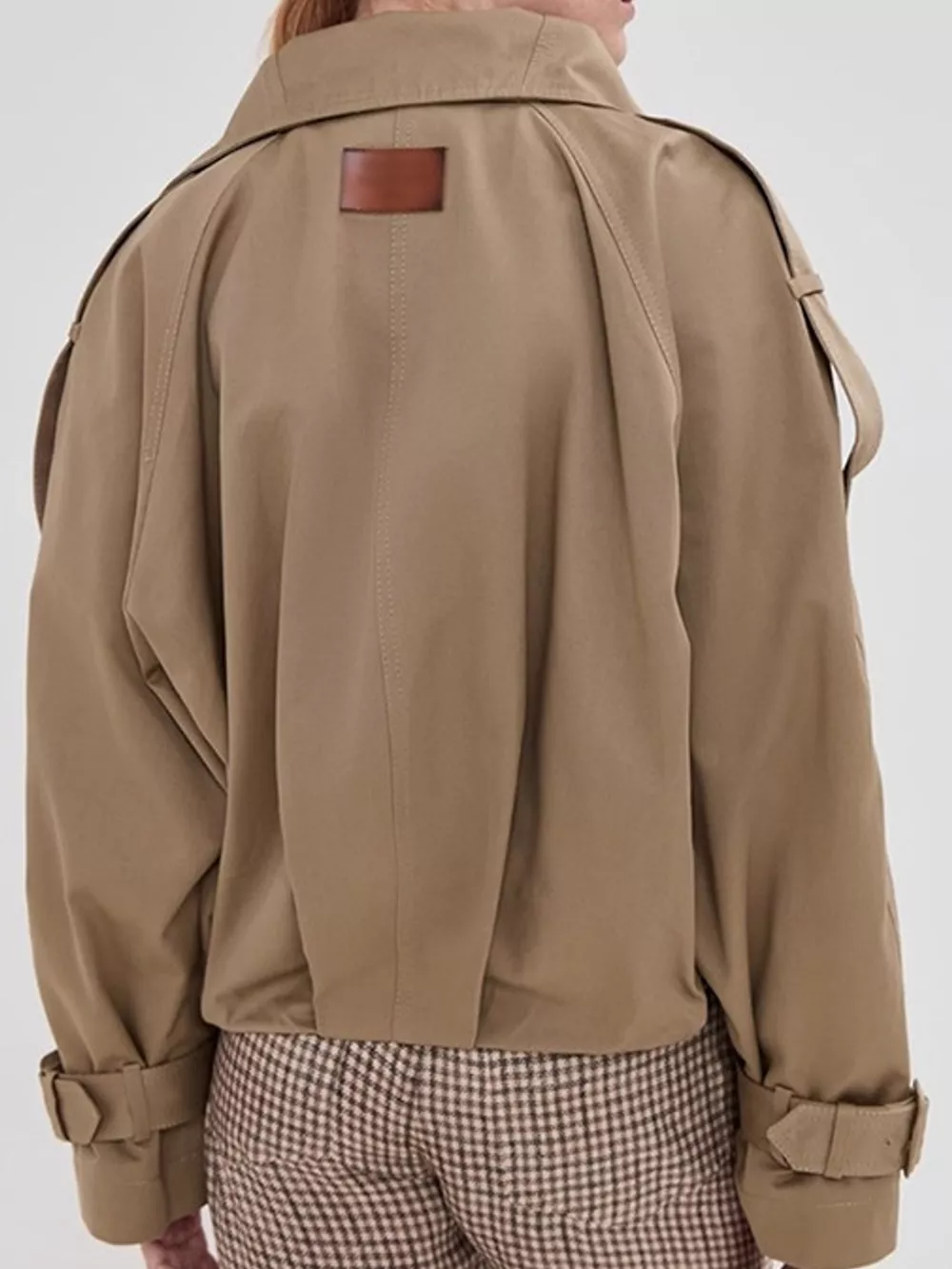 Double-Breasted Cropped Trench Jacket, image 5