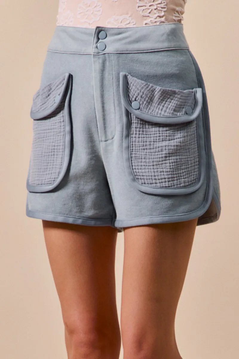 Mineral Washed Terry High Rise Cargo Shorts, image 7