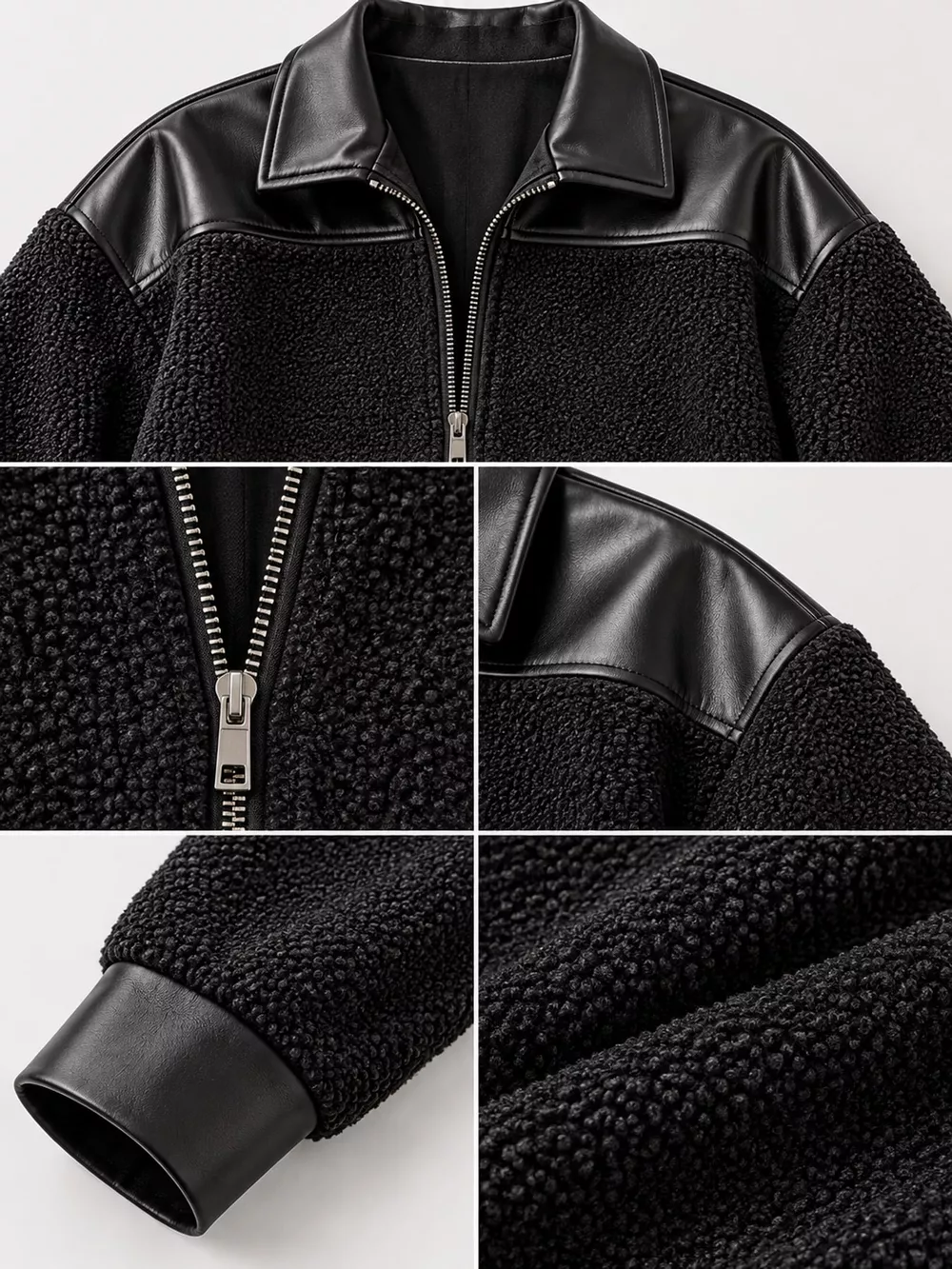 Sherpa Contrast Zip-Up Jacket, image 5