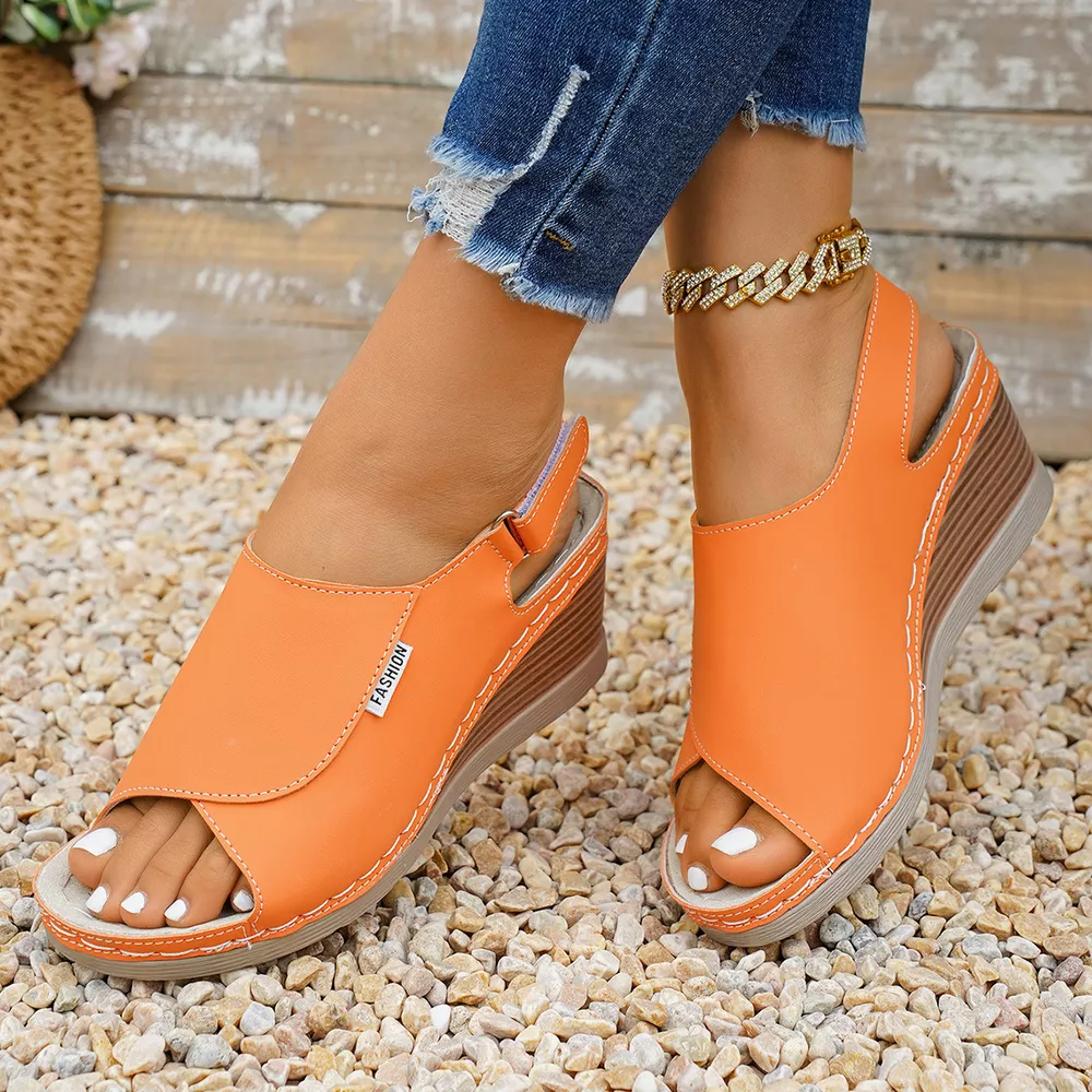Peep Toe Wedge Sandals, image 15
