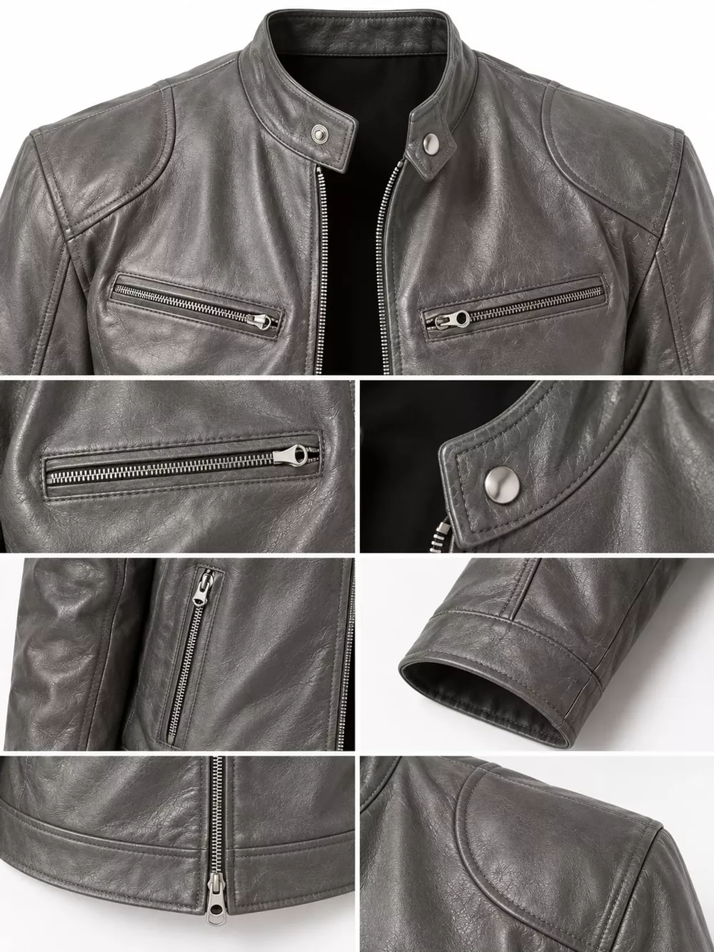 Men's Full Size Faux Leather Zip Up Jacket Plus Size, image 89