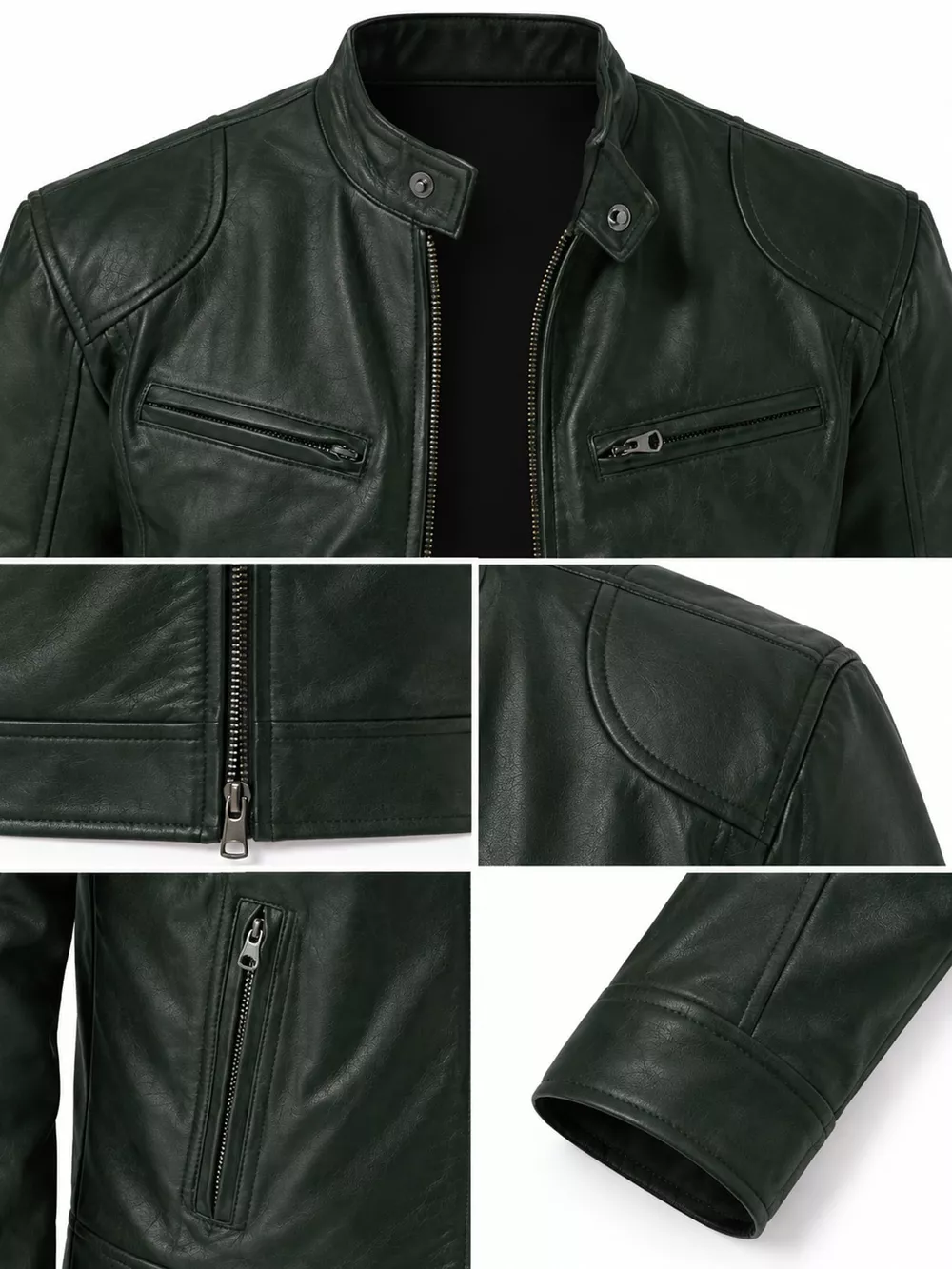 Men's Full Size Faux Leather Zip Up Jacket Plus Size, image 48