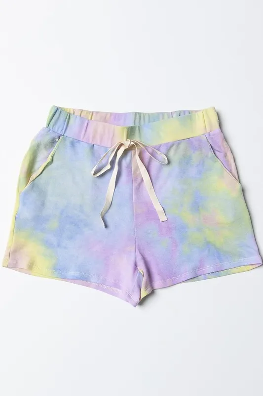 Tie Dye French Terry Casual Shorts with Twill Tape, image 11