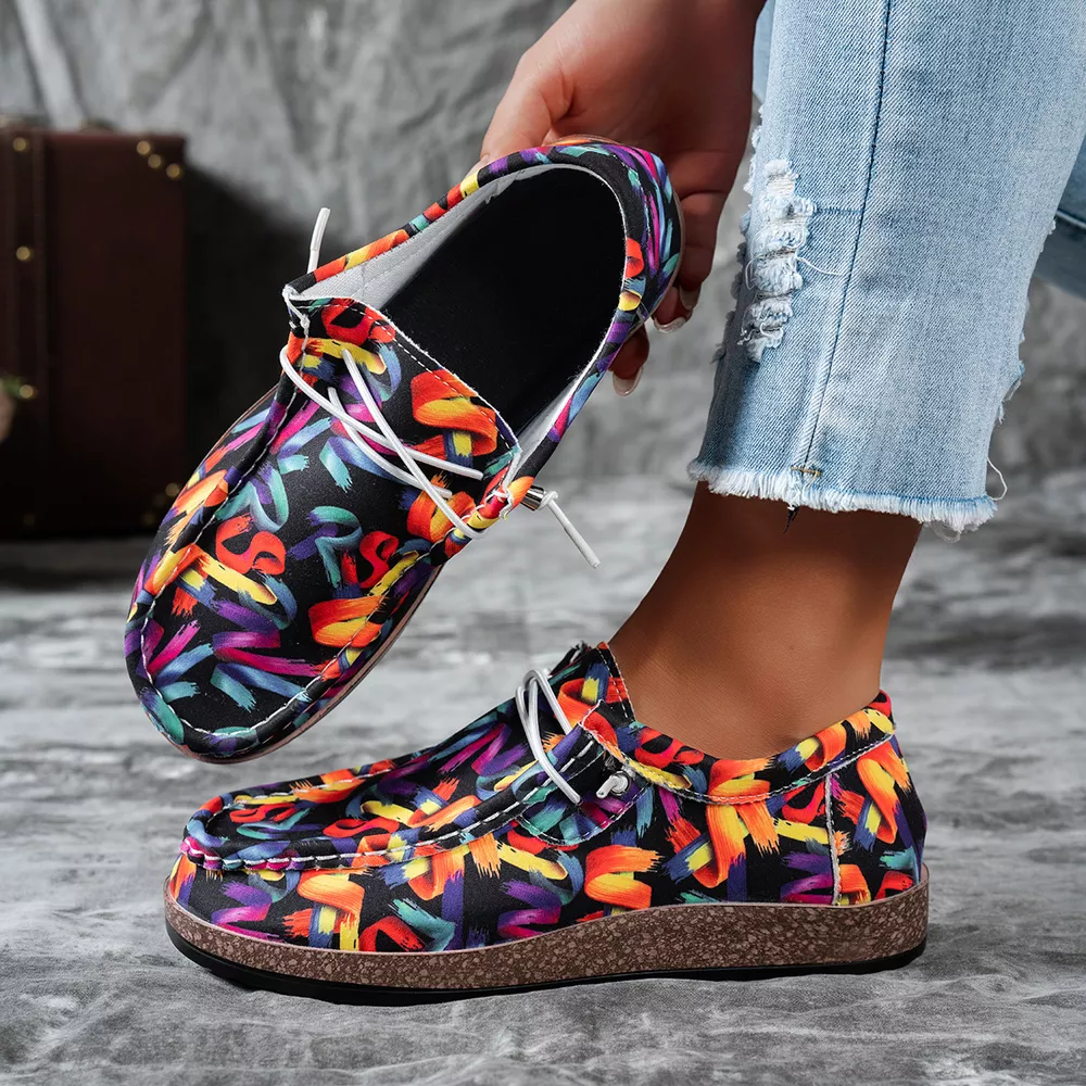 Colorful Printed Casual Loafers