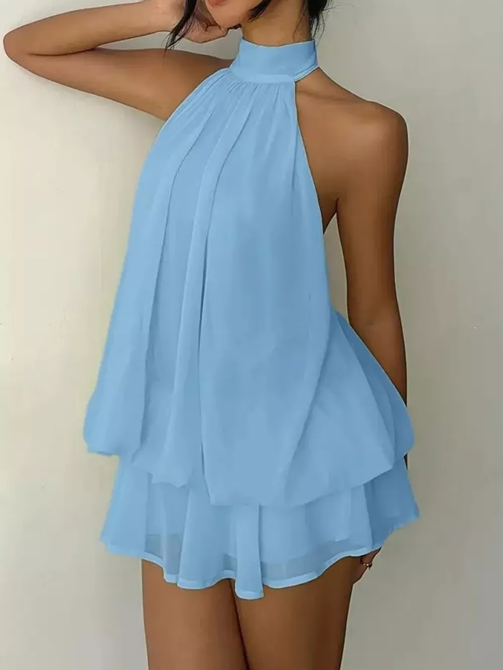 Halter Neck Ruched Mini Dress, image 30