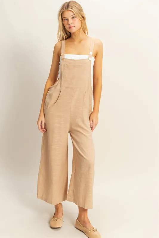 Textured Wide Leg Overall