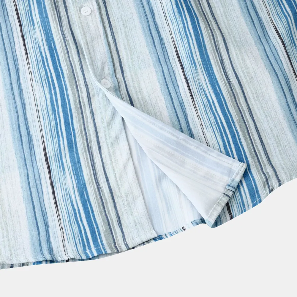Men's Striped Button-Up Long Sleeve Shirt, image 7