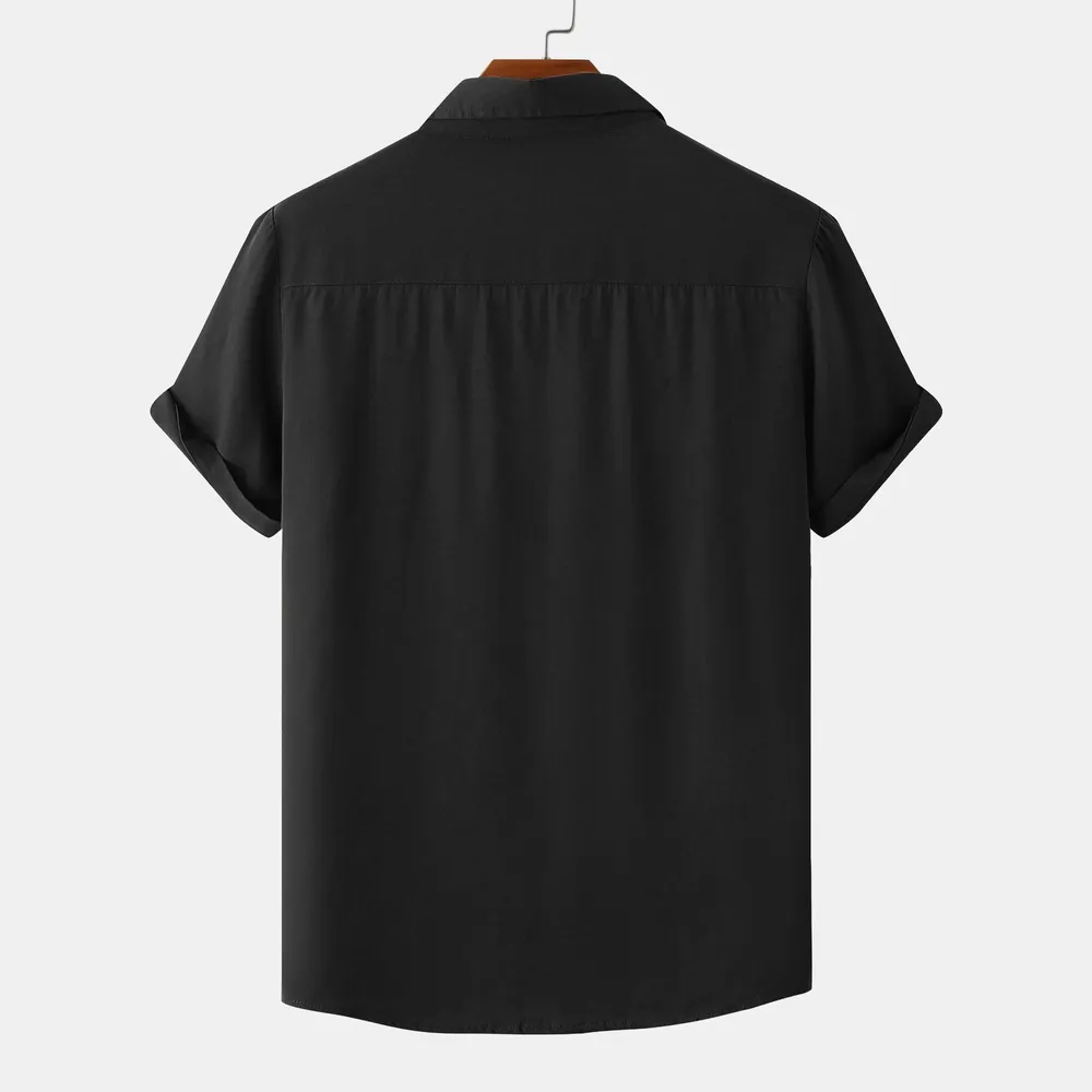 Men's Plus Size Casual Short Sleeve Button Down Shirt, image 2