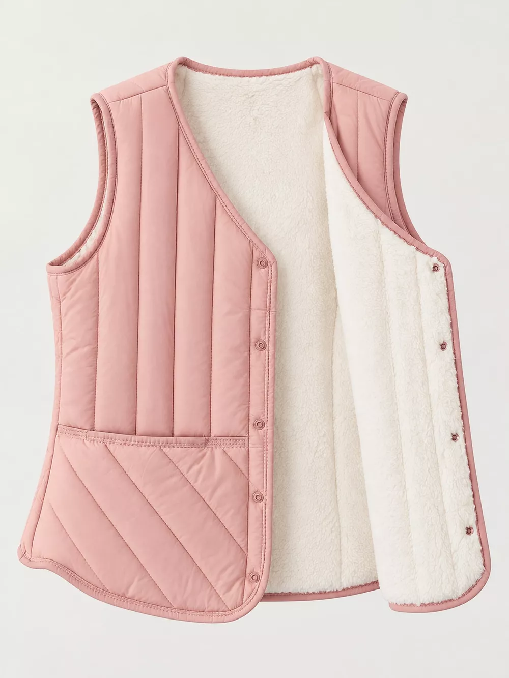 Full Size Quilted Button Up Vest Coat Plus Size, image 32