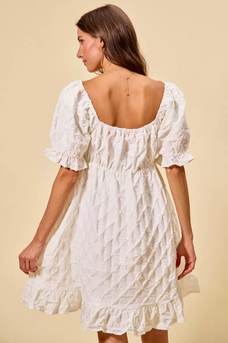 Texture Woven Ruching On Bust Mini Dress, image 10