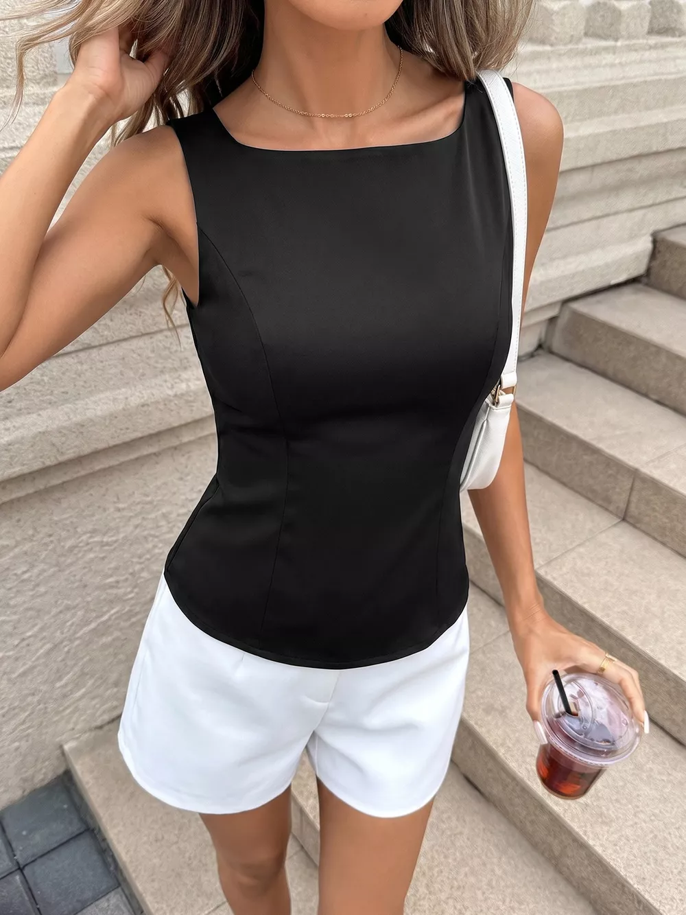 Cutout Back Sleeveless Top, image 4