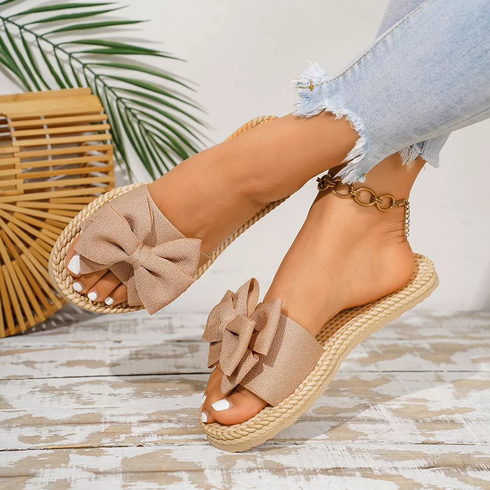 Bow Open Toe Flats Sandals, image 6