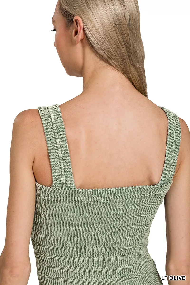 Seamless Winkle Stone Washed Tank Top, image 5