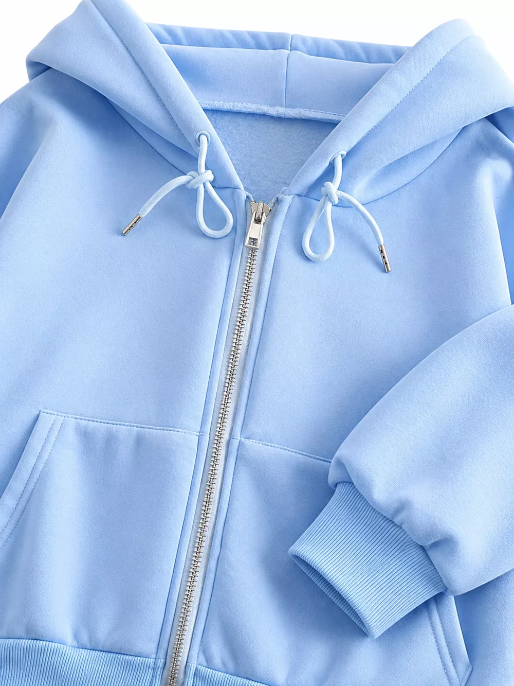 Full Size Oversized Solid Zip-Up Hoodie with Drawstring Plus Size, image 55