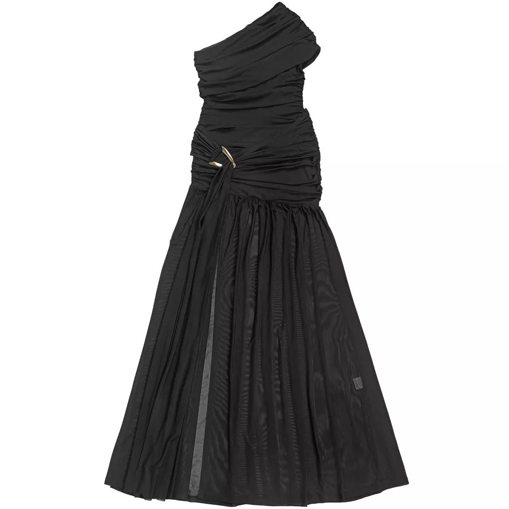 One-Shoulder Ruched High-Slit Evening Dress, image 4