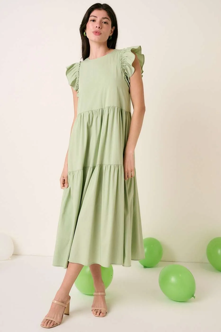 Ruffle Short Sleeve Tiered Maxi Dress, image 5