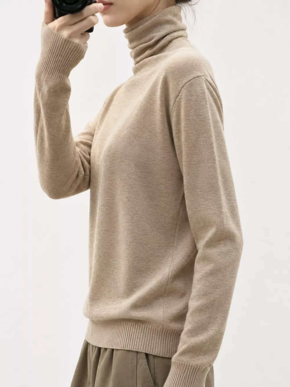 Full Size Slim-Fit Turtleneck Knit Top Plus Size, image 20