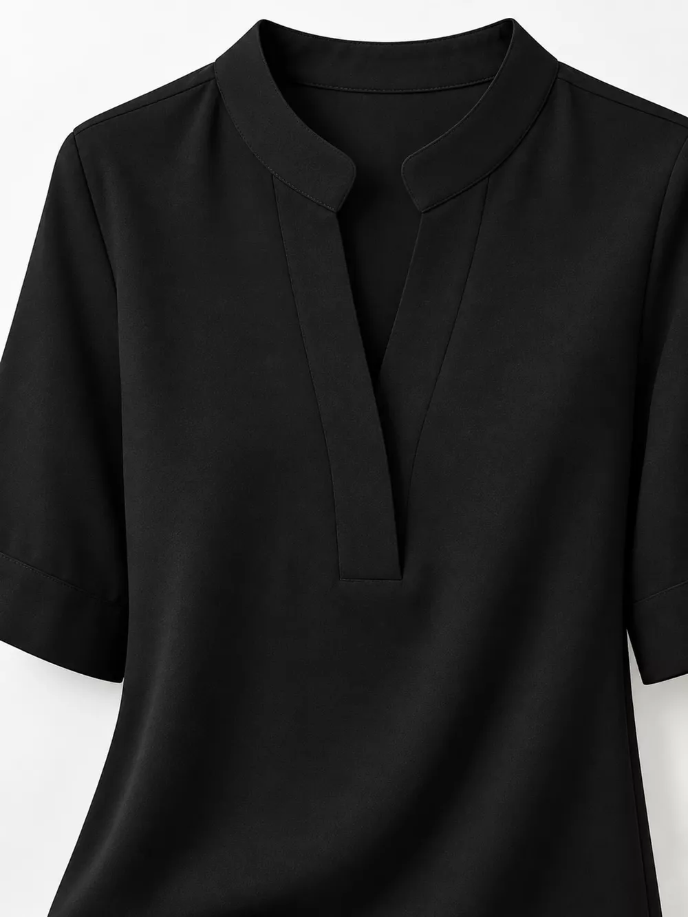 Full Size Notched Short Sleeve Blouse Plus Size, image 10