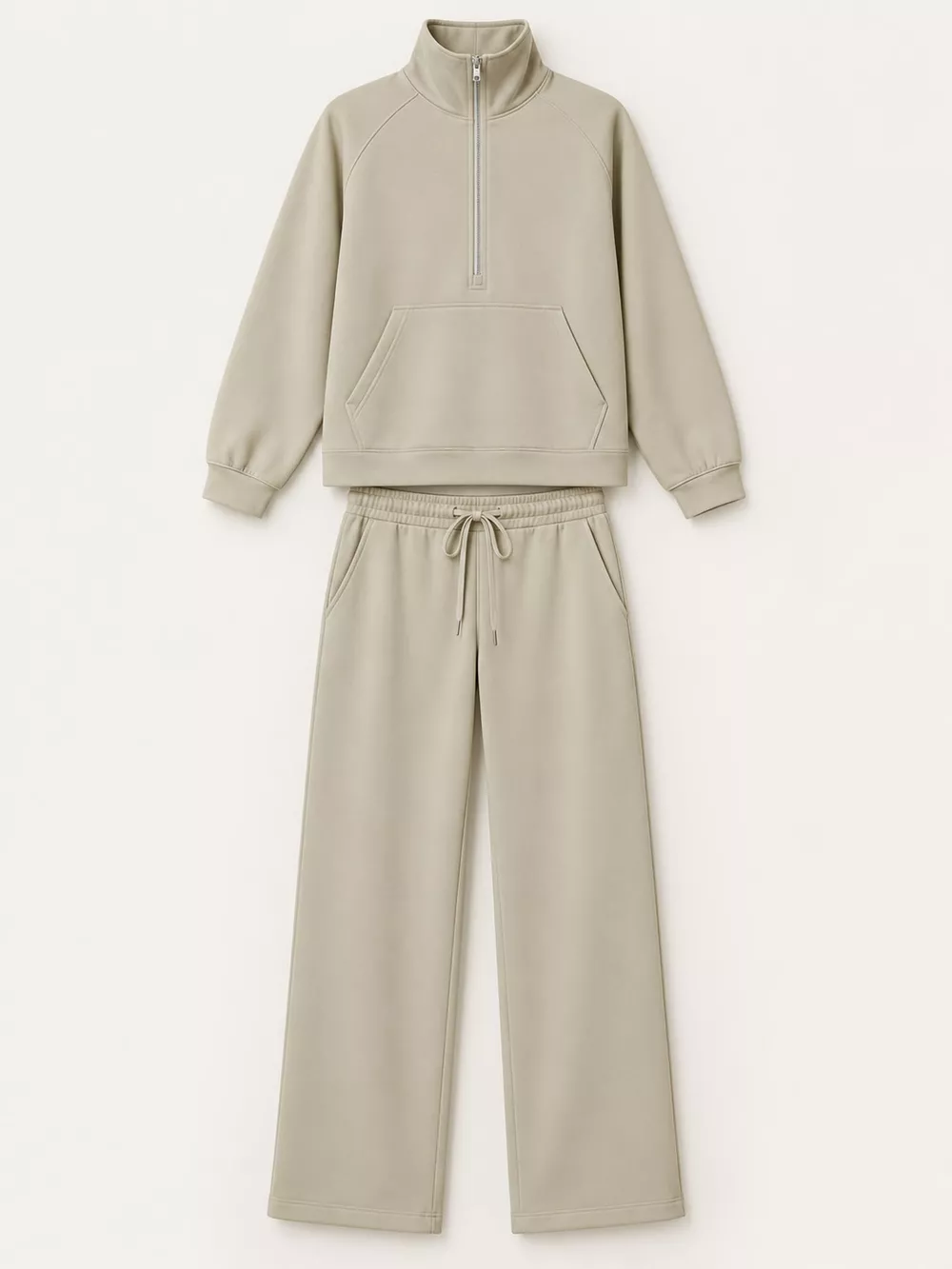 Half-Zip Sweatshirt and Wide-Leg Pants Set, image 26