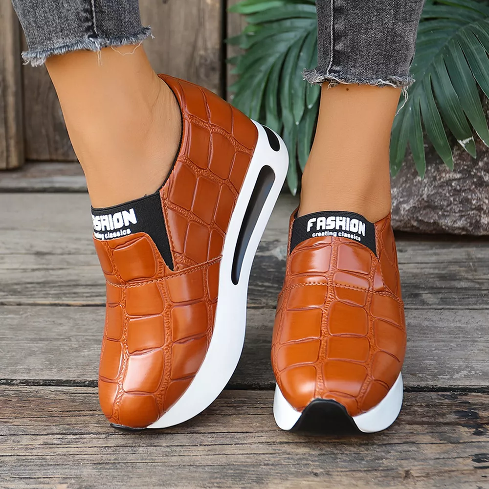 Crocodile Pattern Platform Slip-Ons, image 7