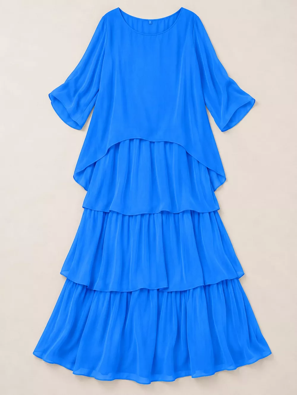 Full Size Layered Batwing Sleeve Maxi Dress Plus Size, image 23