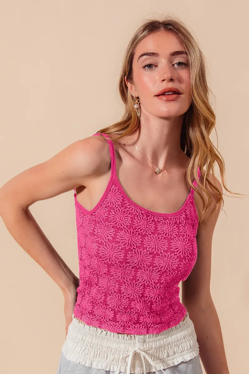 Two Tone Floral Seamless Tank Top
