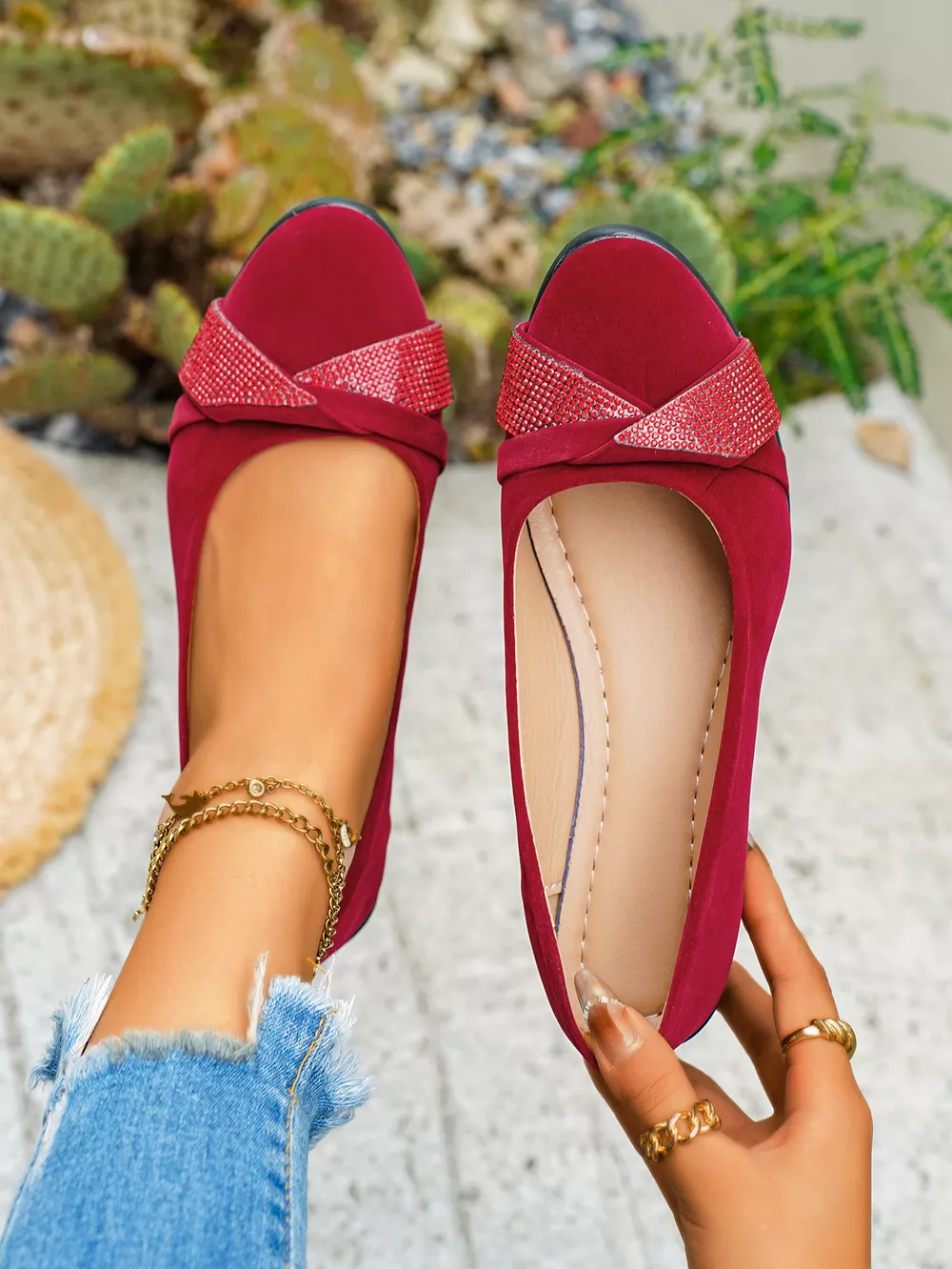 Rhinestone Embellished Wedge Slip-Ons, image 14
