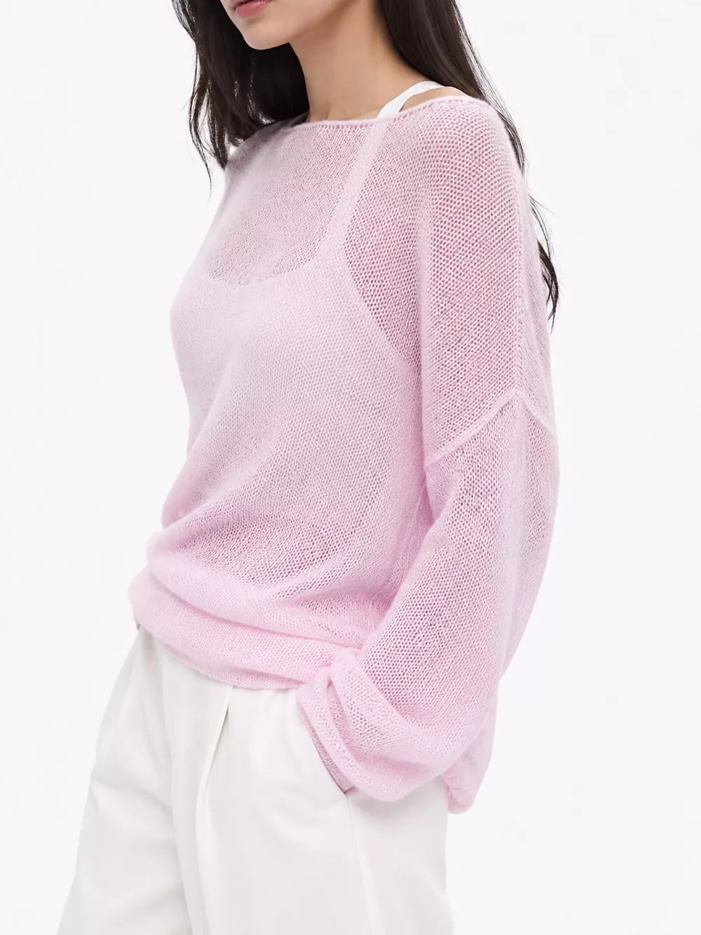 Lightweight Dropped Shoulder Knit Cover Up, image 8