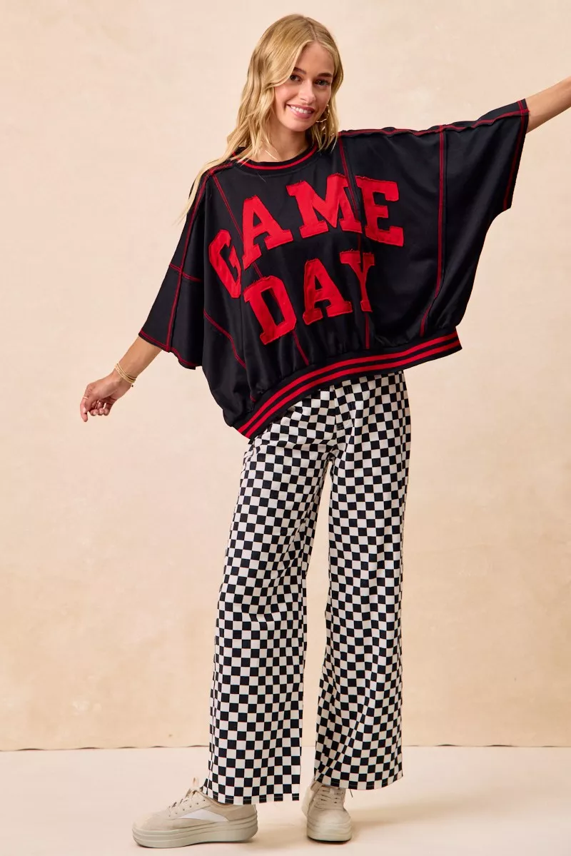 Gameday Theme Checkered Printed Pants, image 5
