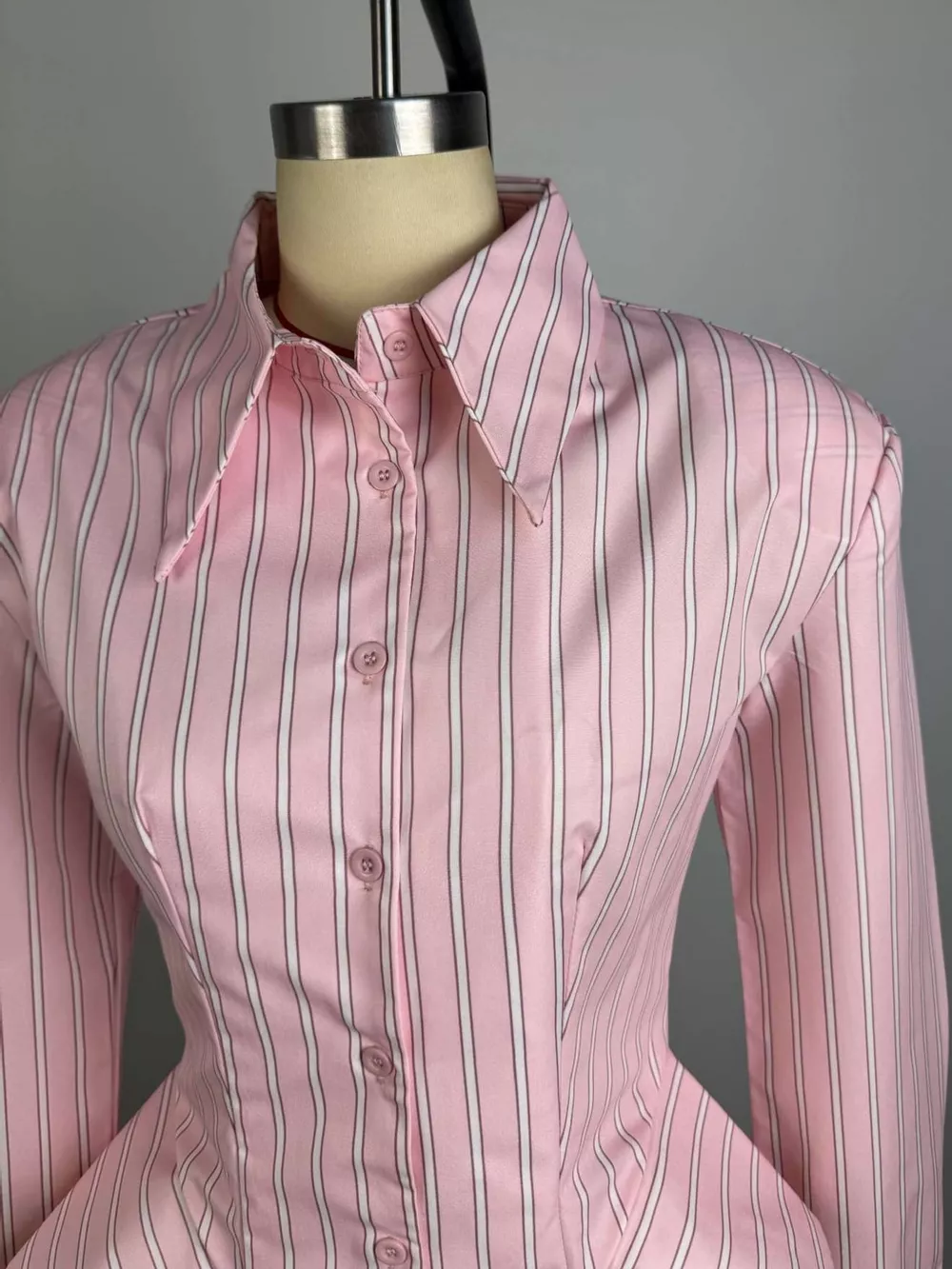 Striped Button Up Long Sleeve Shirt, image 3