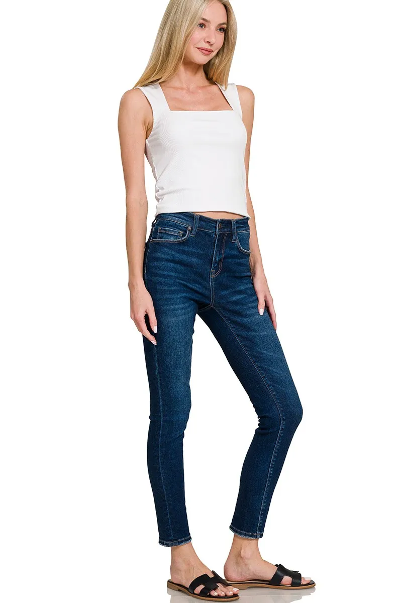 Ribbed Seamless Double Layered Square Neck Tank, image 3