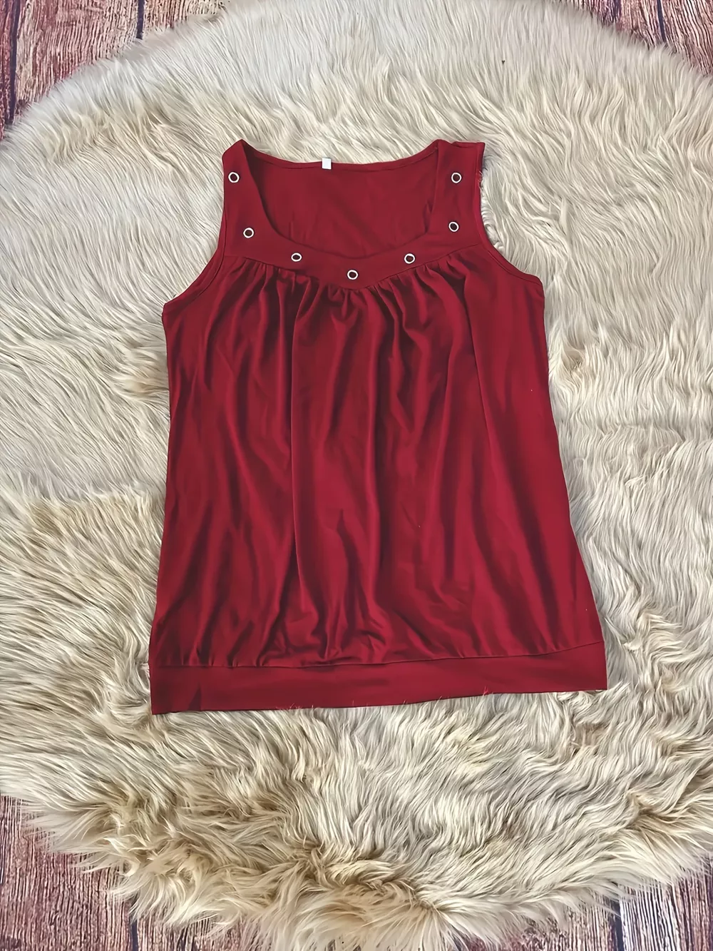 Eyelet Detail Ruched Tank, image 9
