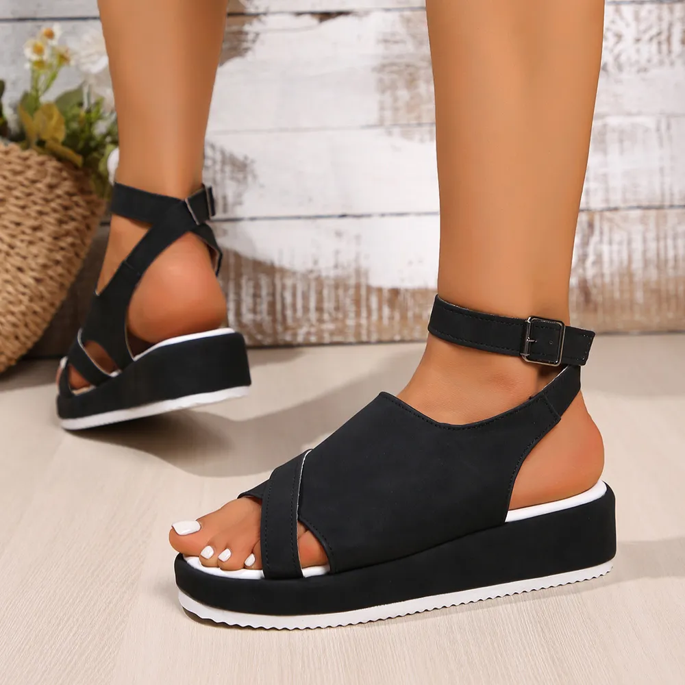 Platform Ankle Strap Comfort Sandals