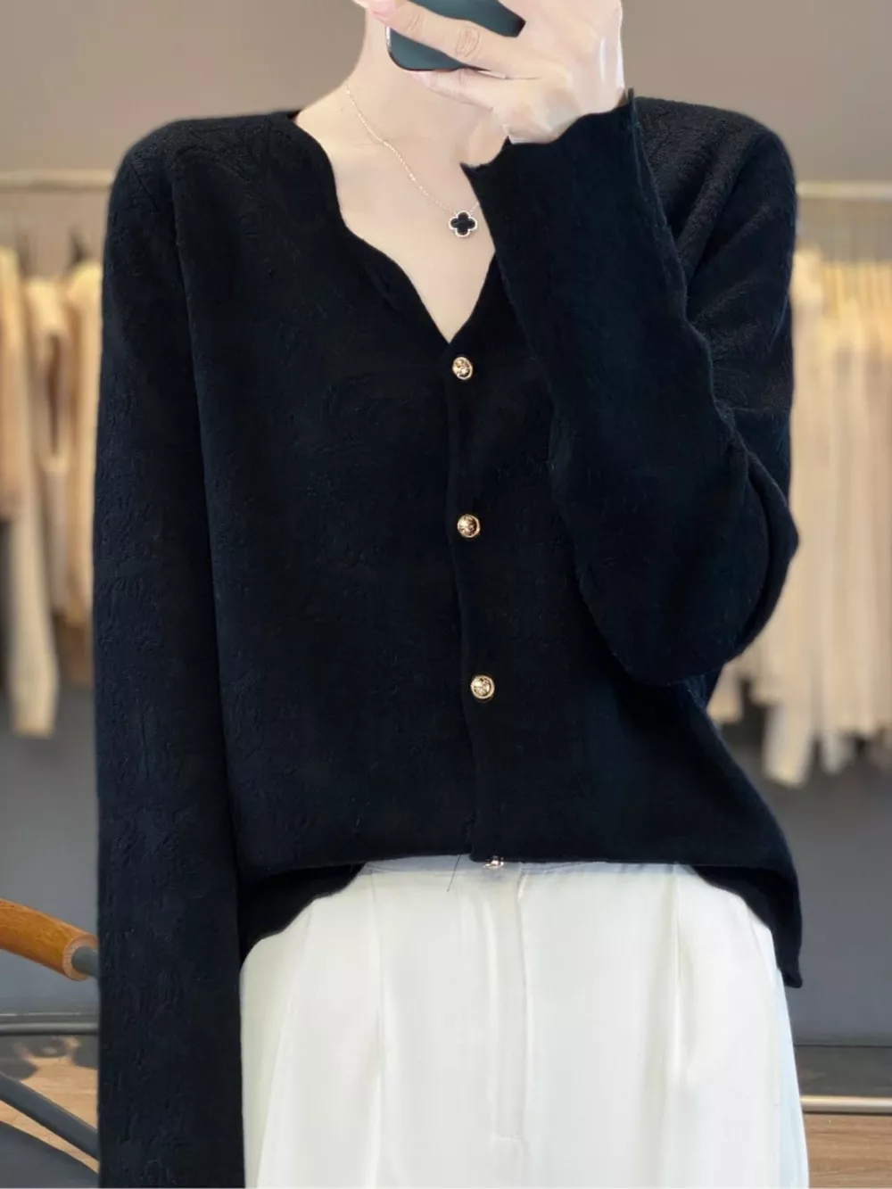 Lace V-Neck Cardigan, image 8
