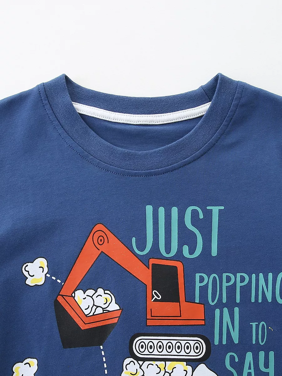 Children's Graphic Round Neck Tee and Shorts Set, image 2