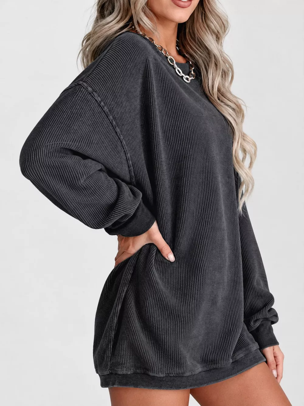 Casual Crew Neck  Dropped Shoulder Sweatshirt, image 13