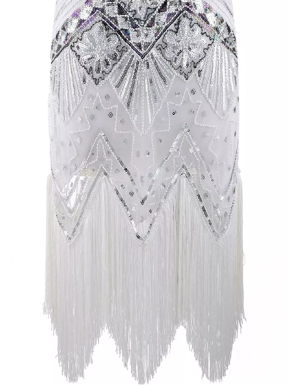Full Size Sequin Fringe Hem Sleeveless Dress Plus Size, image 8