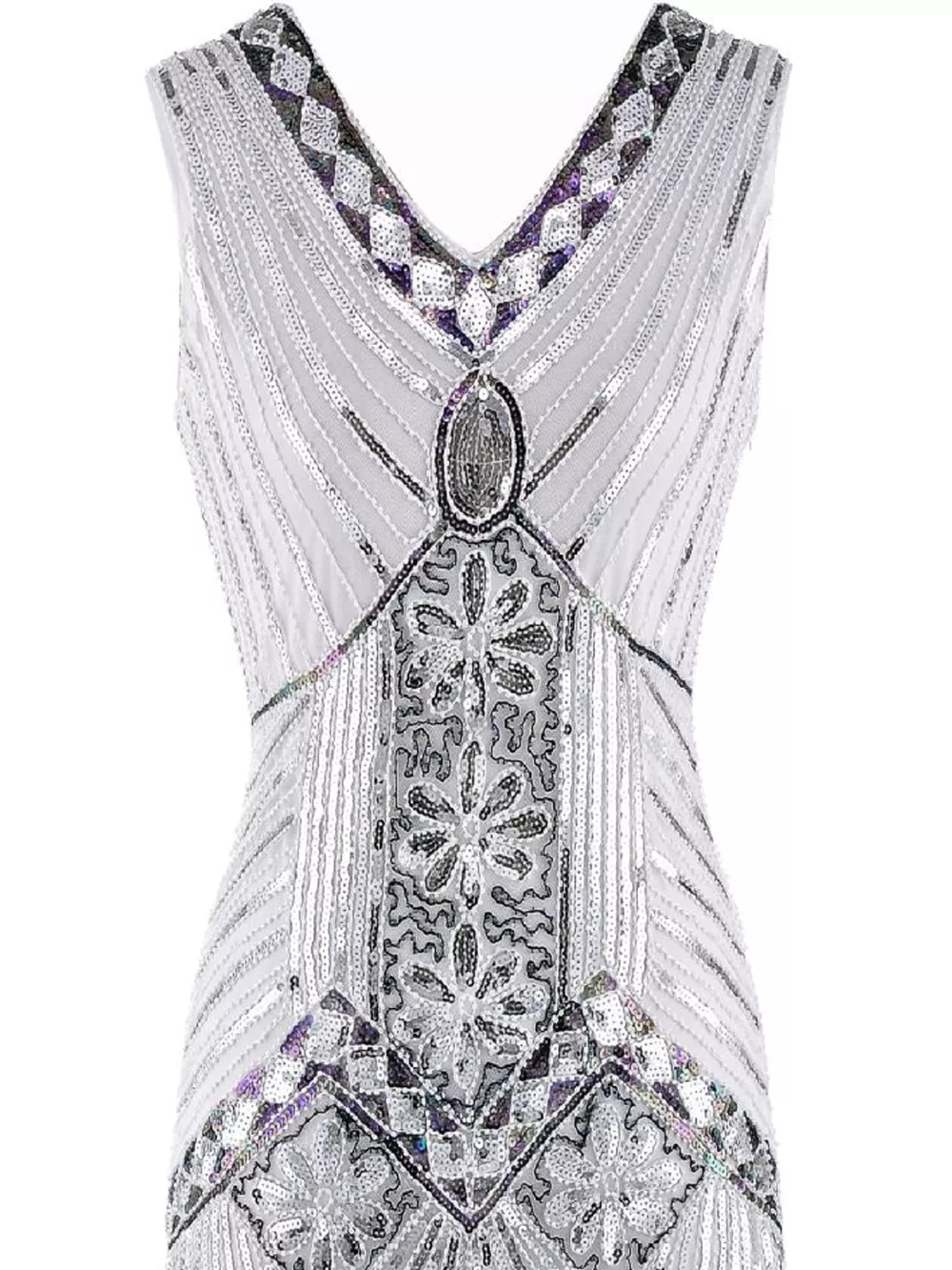 Full Size Sequin Fringe Hem Sleeveless Dress Plus Size, image 7