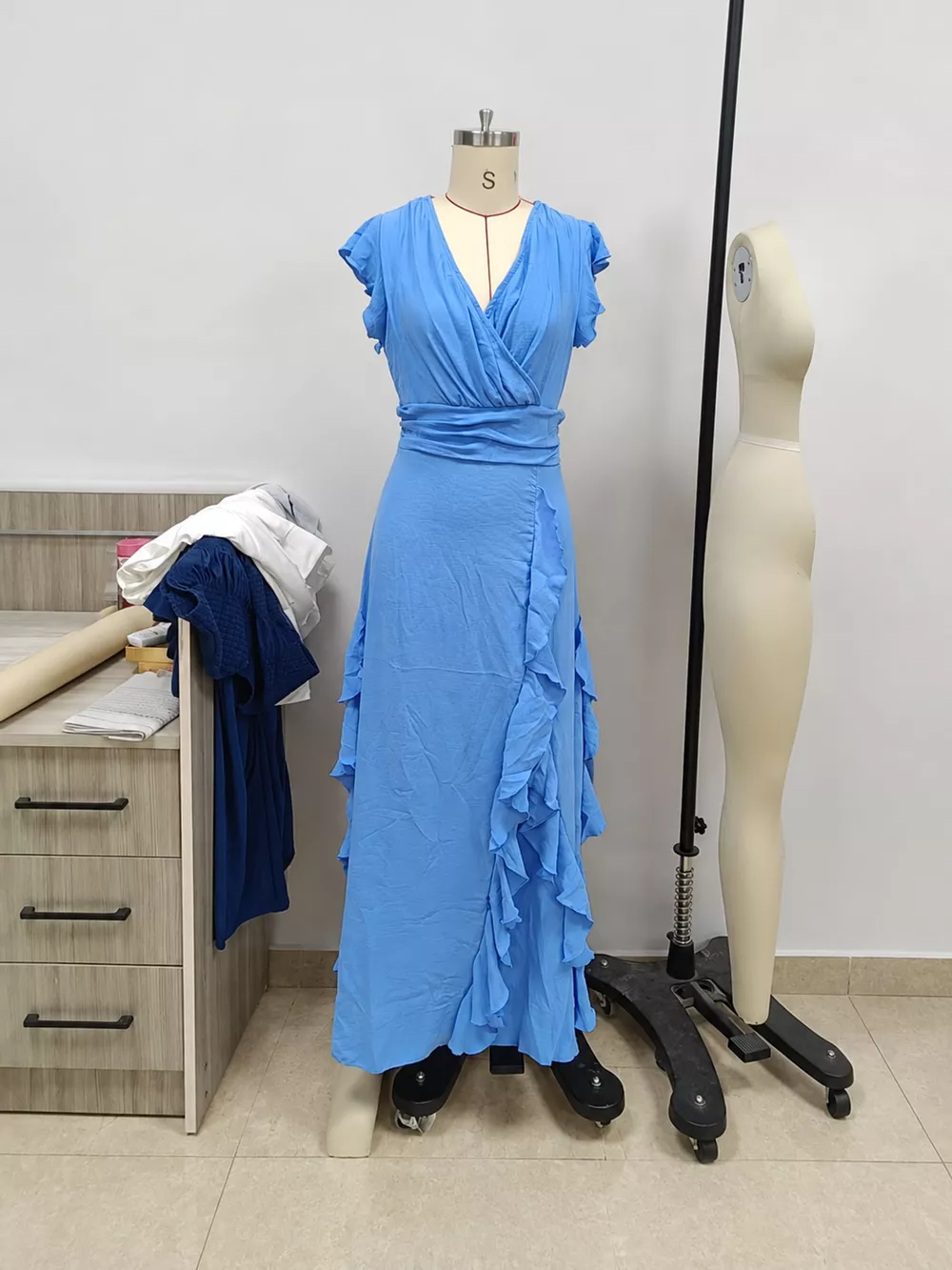 Ruffled Surplice Sleeveless Maxi Dress, image 14