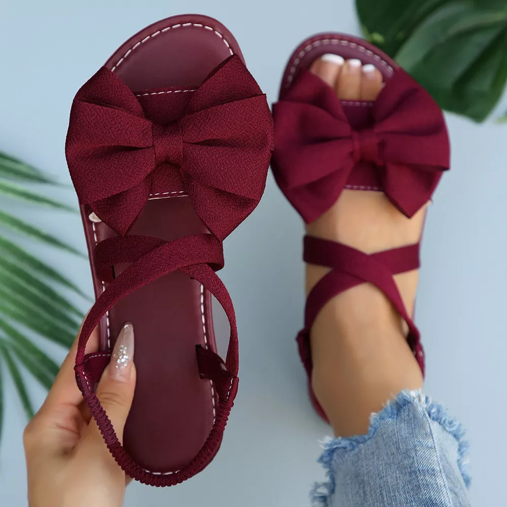 Bow Embellished Flat Sandals, image 19