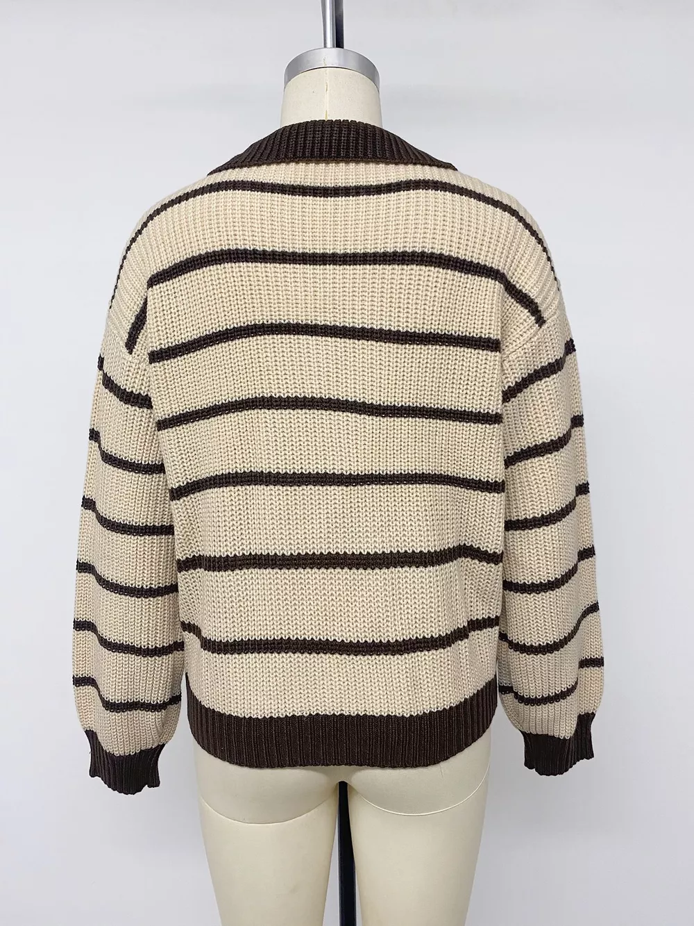 Striped Knit Polo Sweater, image 13