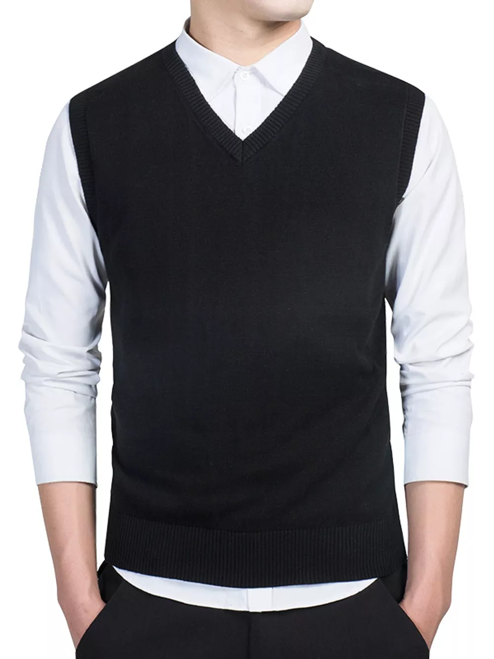 Men's Plus Size V-Neck Sweater Vest