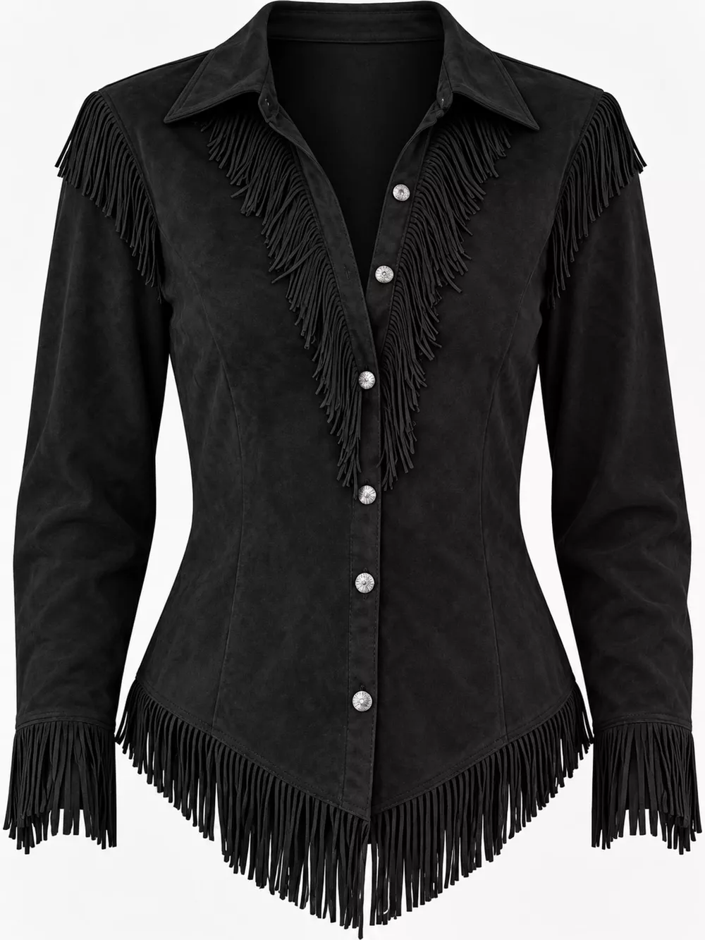Full Size Fringed Button Up Shirt Plus Size, image 10