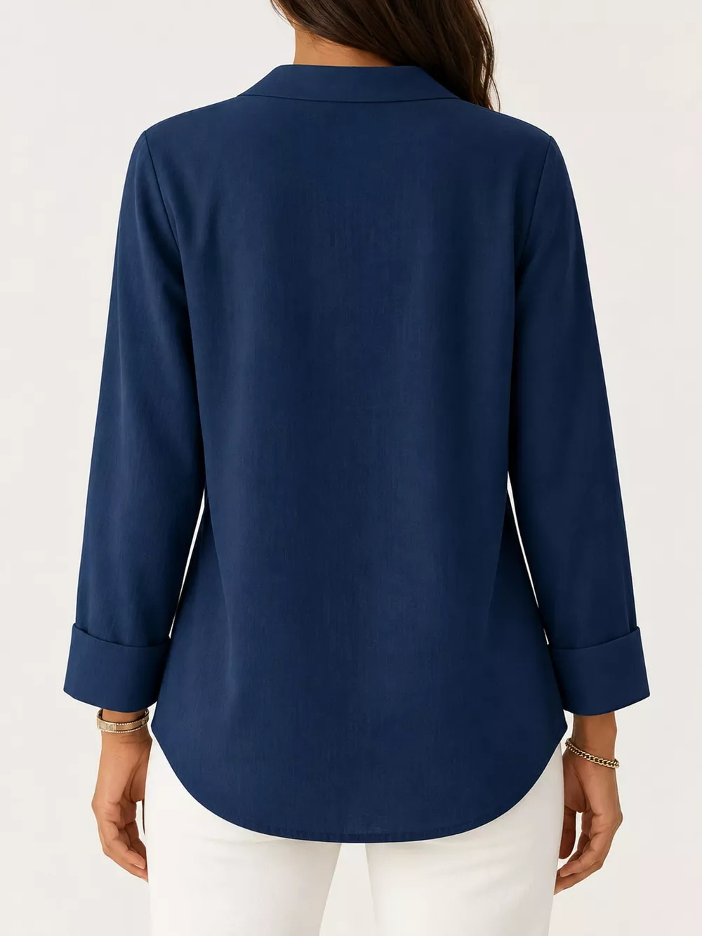 Full Size V-Neck Long Sleeve Blouse Plus Size, image 14