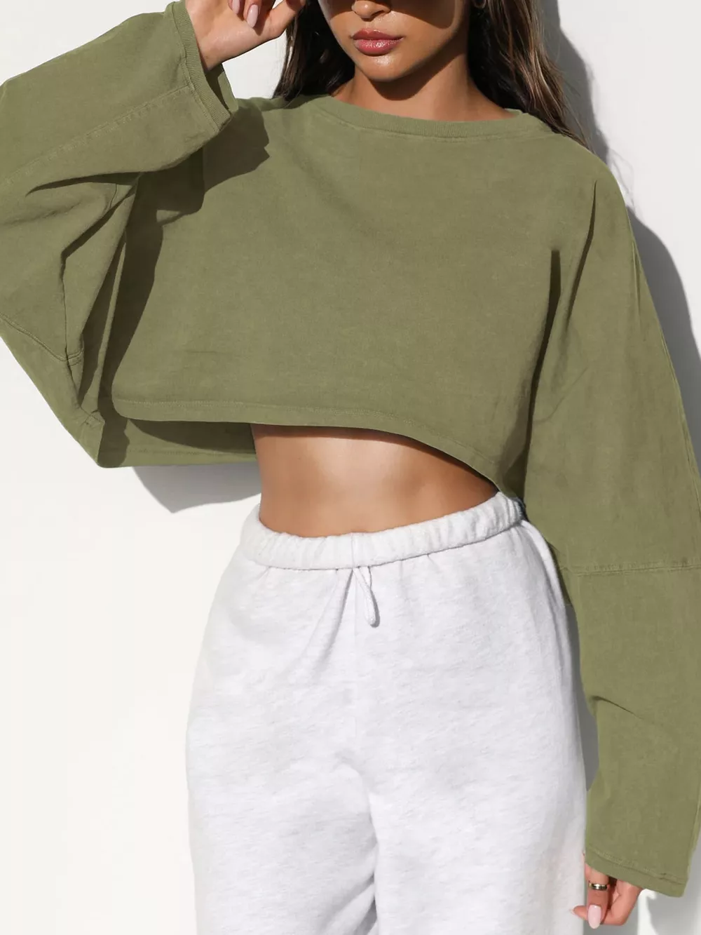 Long Sleeve Cropped Sweatshirt, image 42