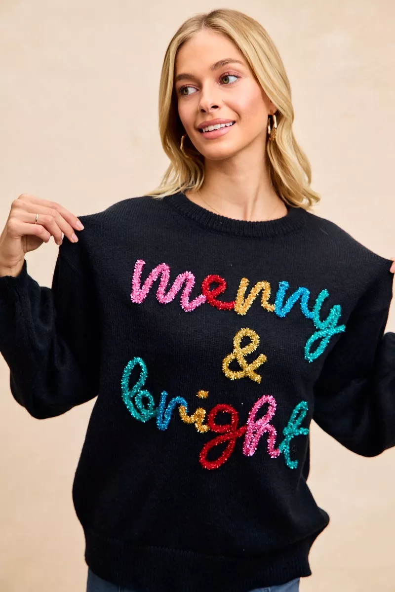 Tinsel Lettering Christmas Sweater, image 19