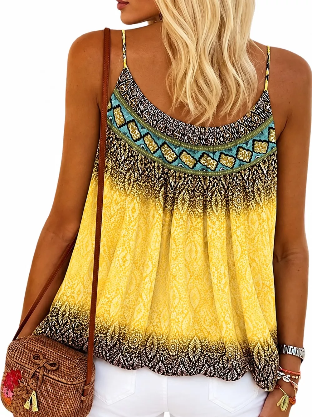 Full Size Printed Scoop Neck Cami Plus Size, image 8