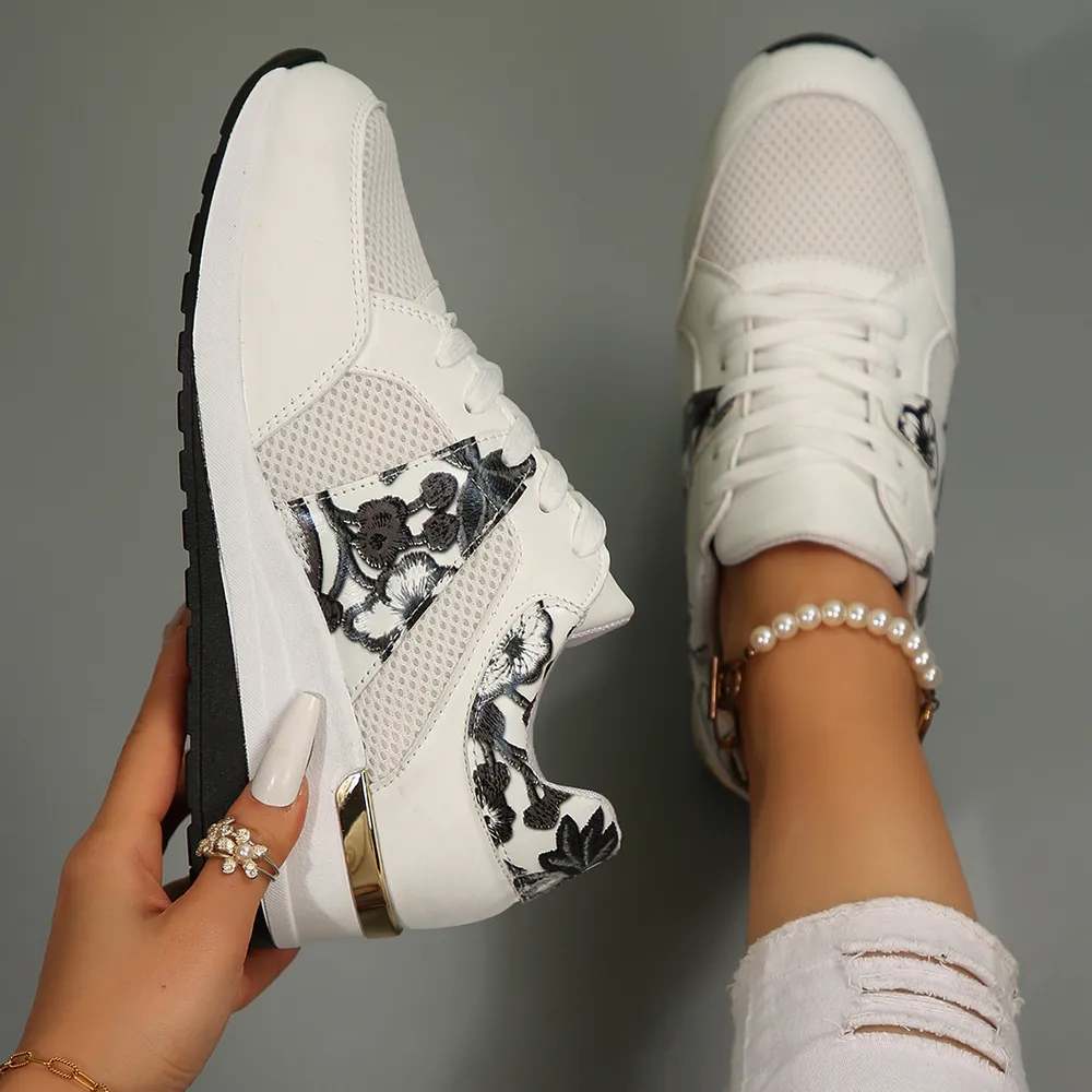 Floral Mesh Wedge Athletic, image 19