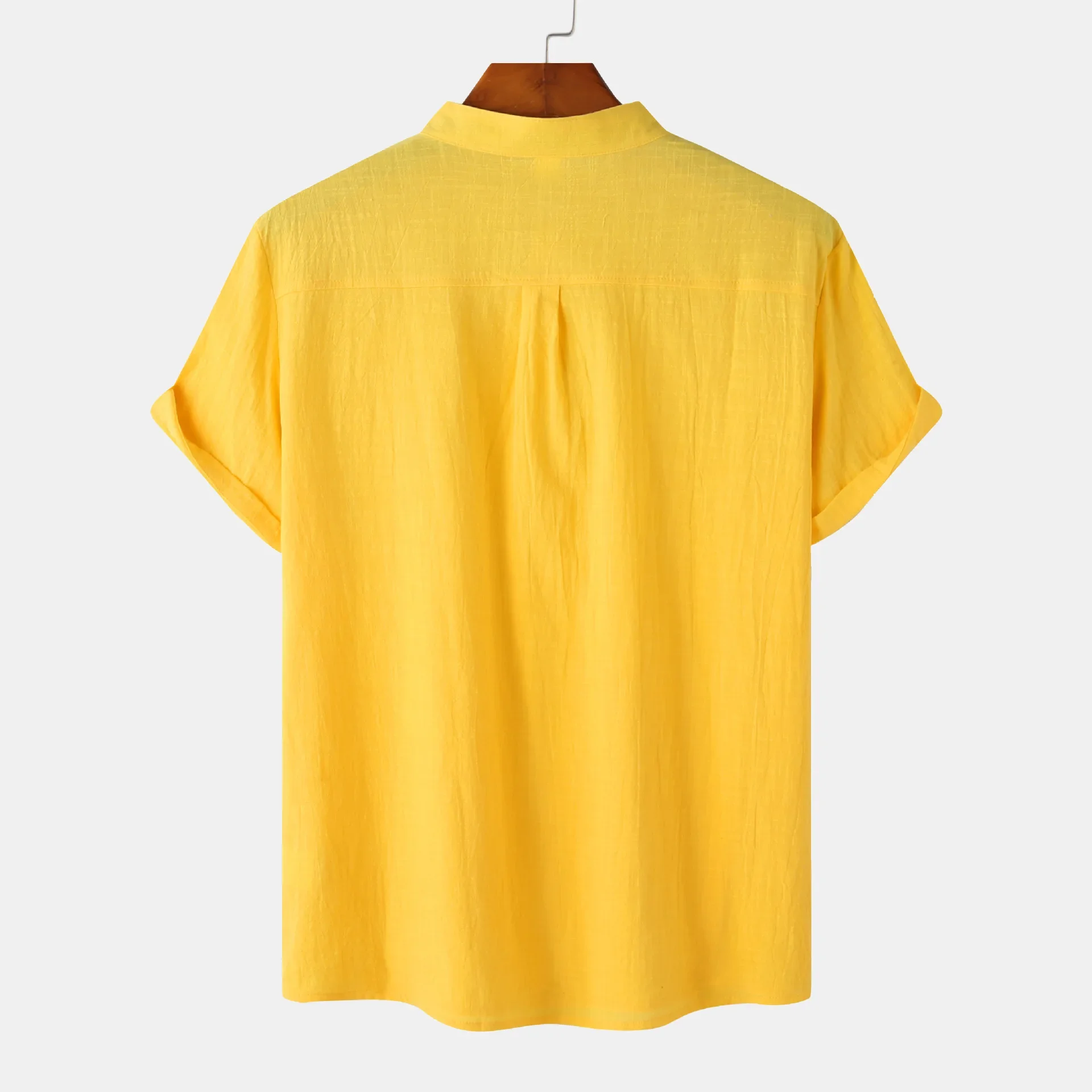 Men's Mandarin Collar Short Sleeve Henley Shirt, image 32