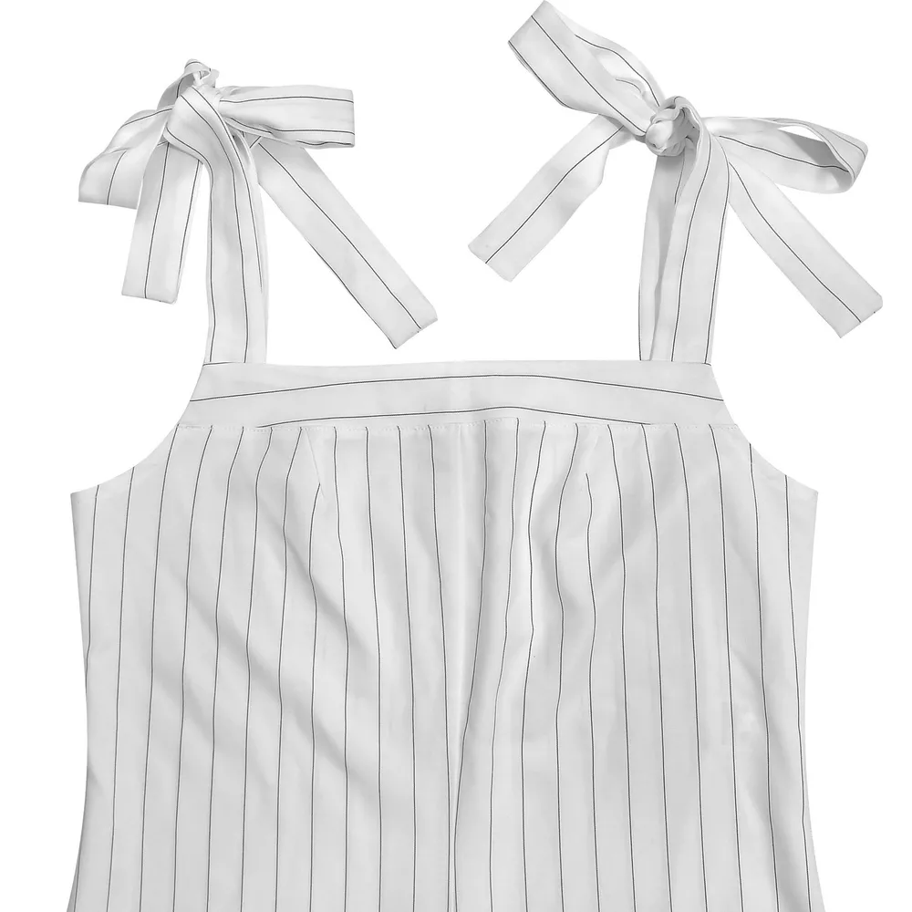 Striped Tie-Shoulder Wide Leg Jumpsuit, image 7